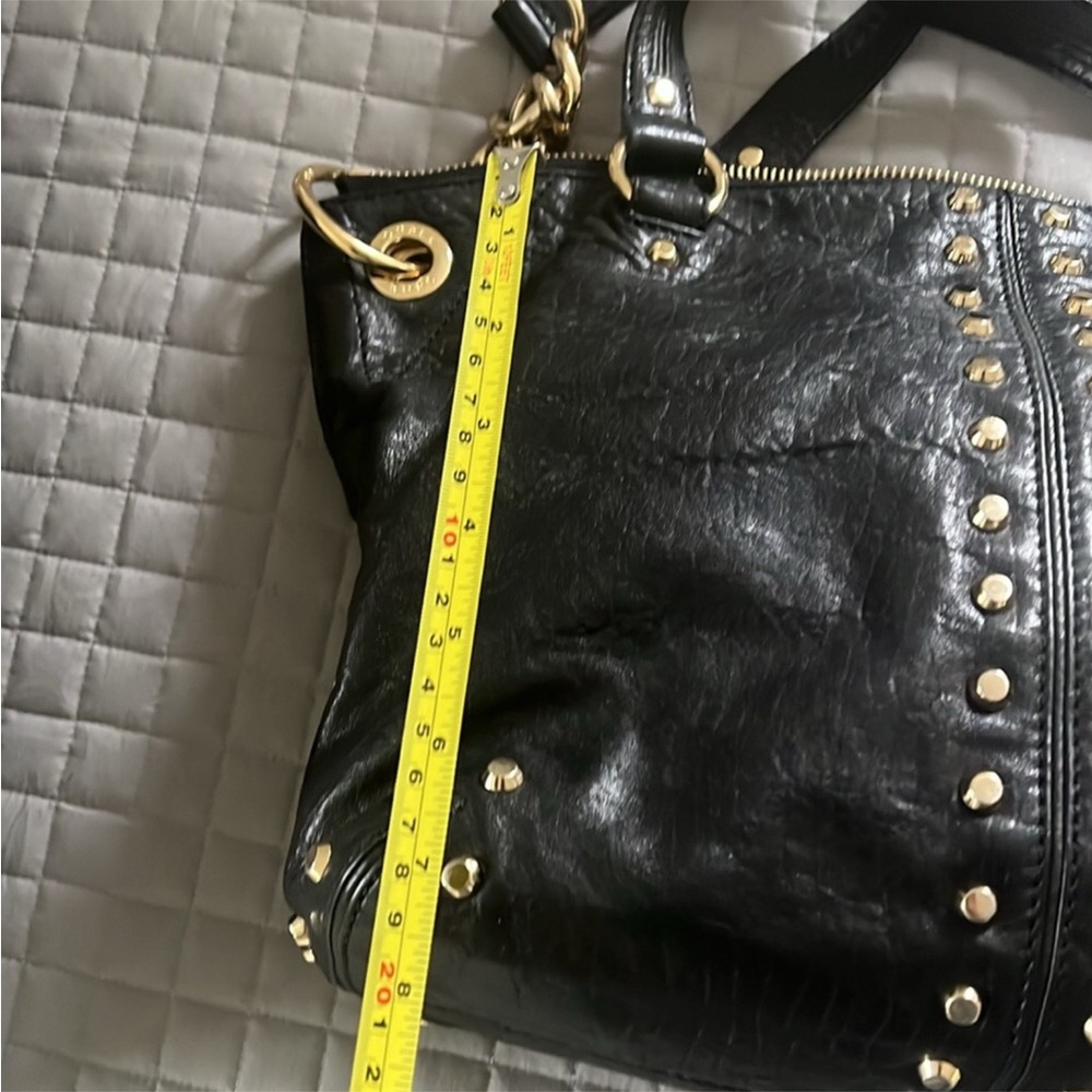 Michael Astor Kors Studded Black Chained Shoulder Handbag - Picture 5 of 7